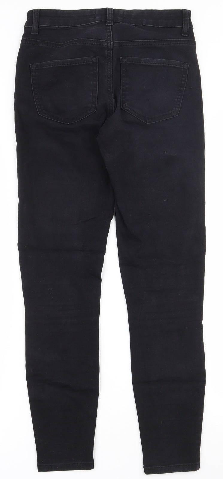 Denim & Co. Womens Black  Cotton Skinny Jeans Size 8 L25.5 in Regular Zip