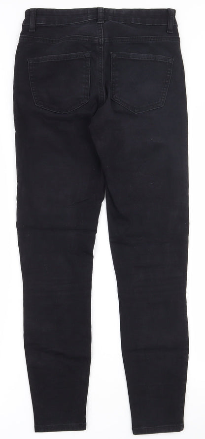 Denim & Co. Womens Black  Cotton Skinny Jeans Size 8 L25.5 in Regular Zip