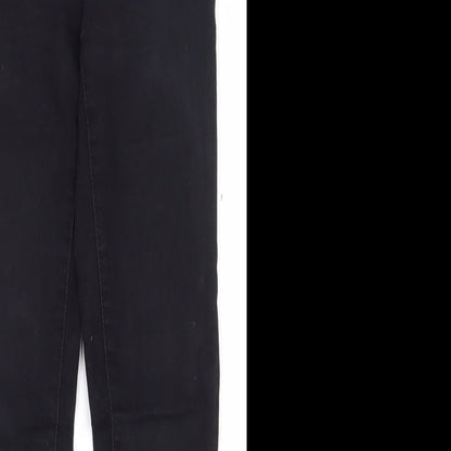 Denim & Co. Womens Black  Cotton Skinny Jeans Size 8 L25.5 in Regular Zip