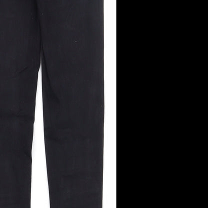 Denim & Co. Womens Black  Cotton Skinny Jeans Size 8 L25.5 in Regular Zip