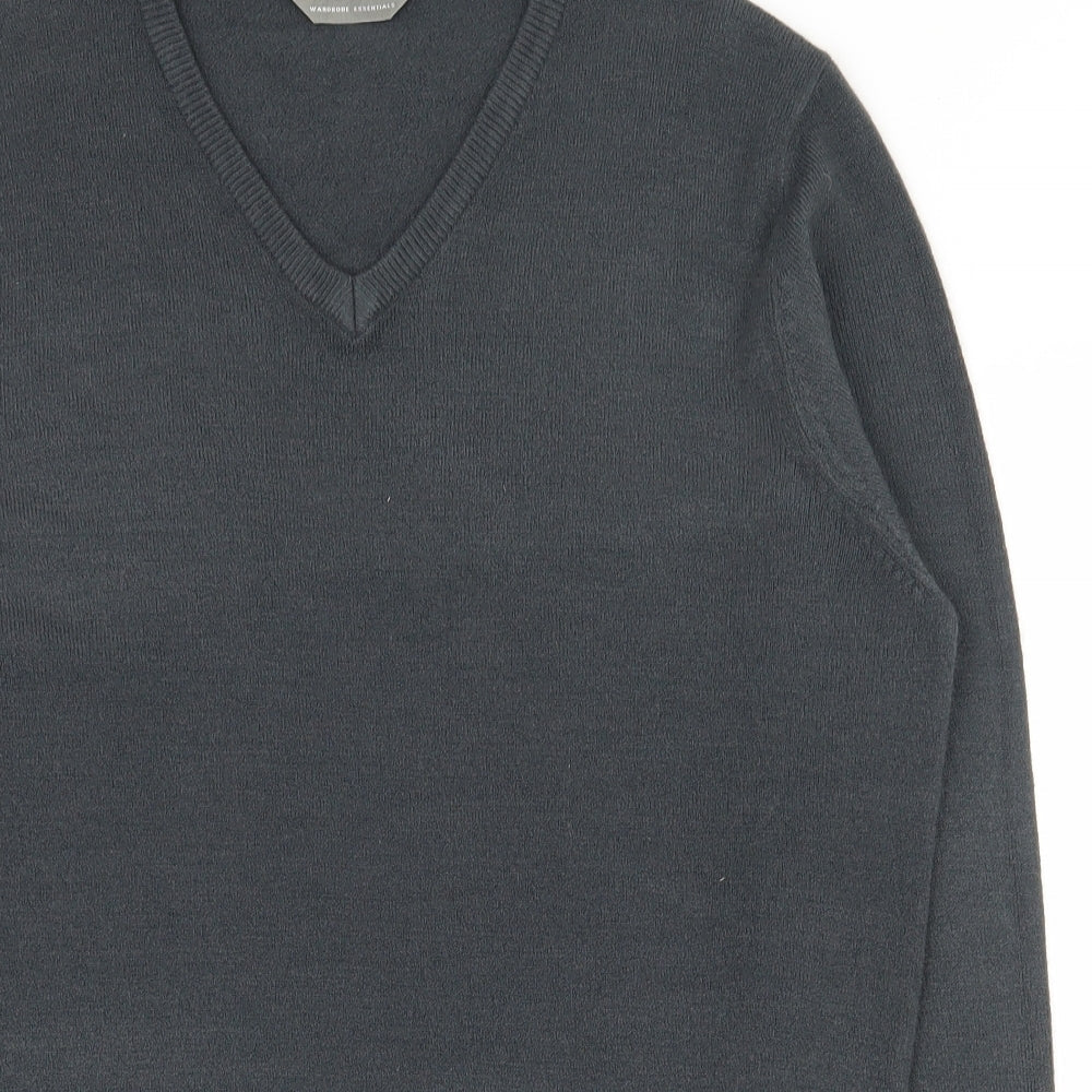 Originals Mens Grey V-Neck  Acrylic Pullover Jumper Size L