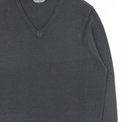 Originals Mens Grey V-Neck  Acrylic Pullover Jumper Size L