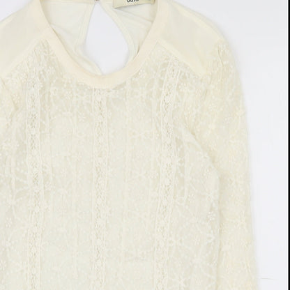 Womens UK Size XS Oasis Ivory Basic T-Shirt