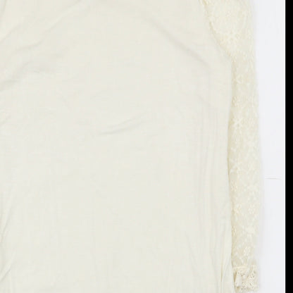Womens UK Size XS Oasis Ivory Basic T-Shirt