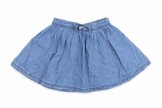 Dunnes Stores Girls Blue  100% Cotton Skater Skirt Size 12-18 Months  Pull On
