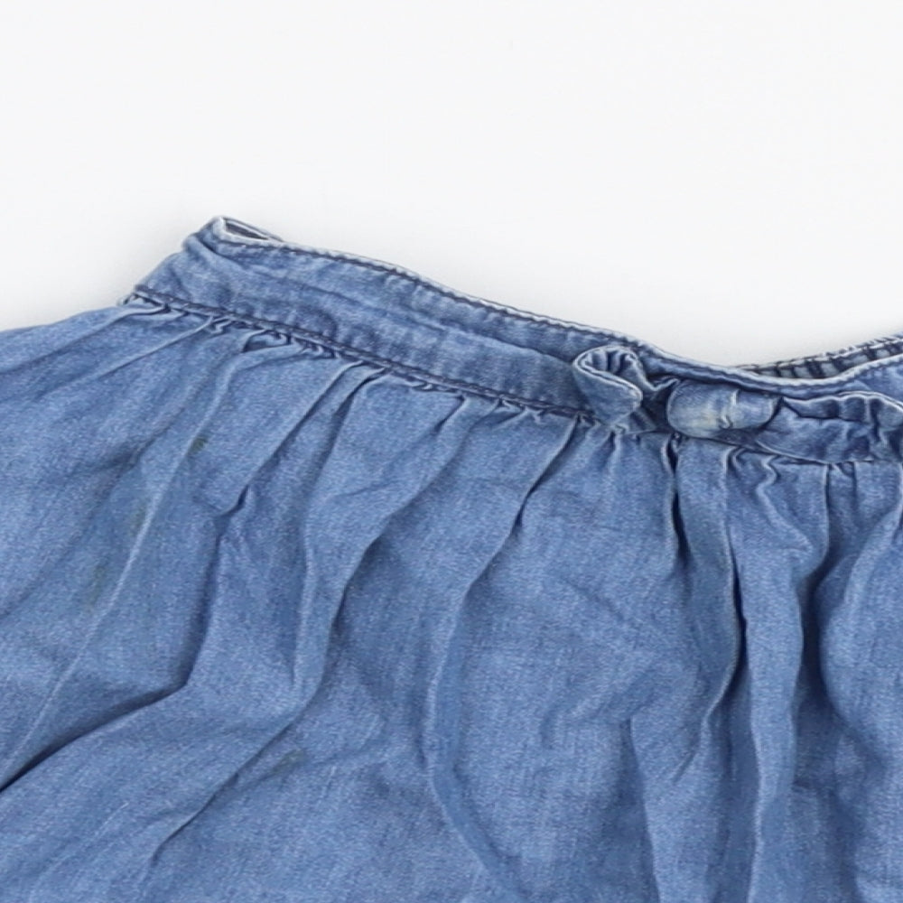 Dunnes Stores Girls Blue  100% Cotton Skater Skirt Size 12-18 Months  Pull On