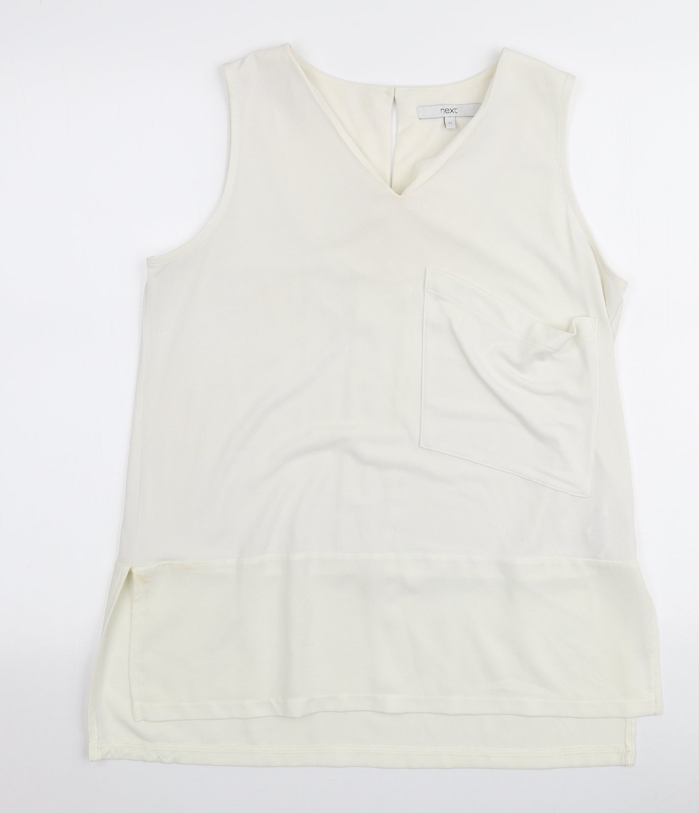 Womens UK Size 12 NEXT Ivory Basic Blouse