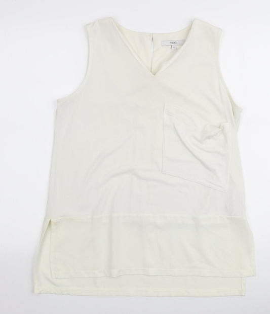 Womens UK Size 12 NEXT Ivory Basic Blouse