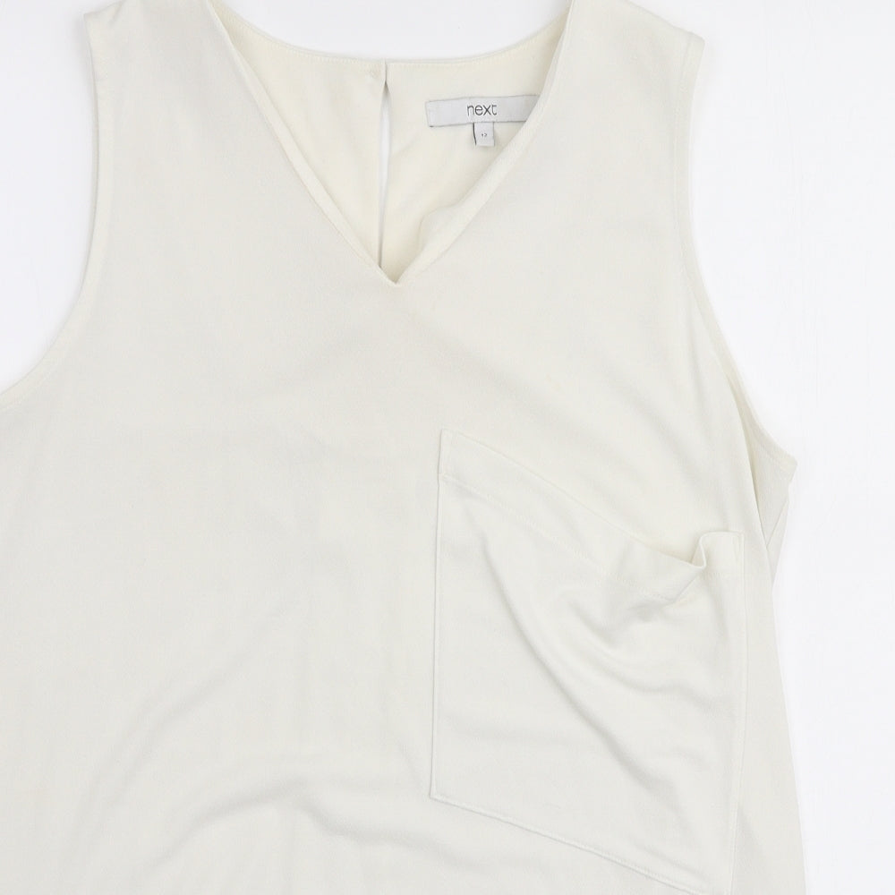 Womens UK Size 12 NEXT Ivory Basic Blouse