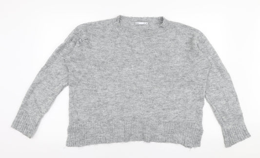 Lefties Womens Grey Round Neck  Polyester Pullover Jumper Size S