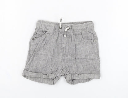 NEXT Boys Grey  Linen Cropped Trousers Size 12-18 Months  Pullover
