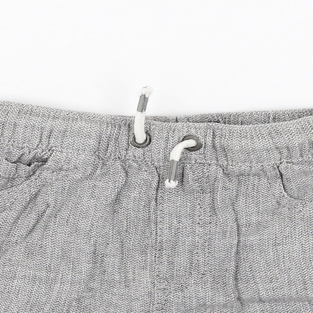 NEXT Boys Grey  Linen Cropped Trousers Size 12-18 Months  Pullover