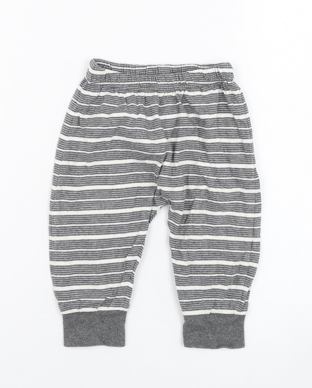 Lucy & Sam Boys Green Striped Cotton Jogger Trousers Size 9-12 Months  Pullover