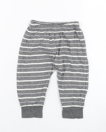 Lucy & Sam Boys Green Striped Cotton Jogger Trousers Size 9-12 Months  Pullover