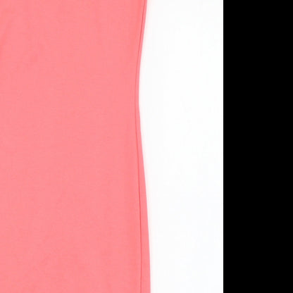H&M Womens Pink  Polyester Pencil Dress  Size 6  Round Neck Zip