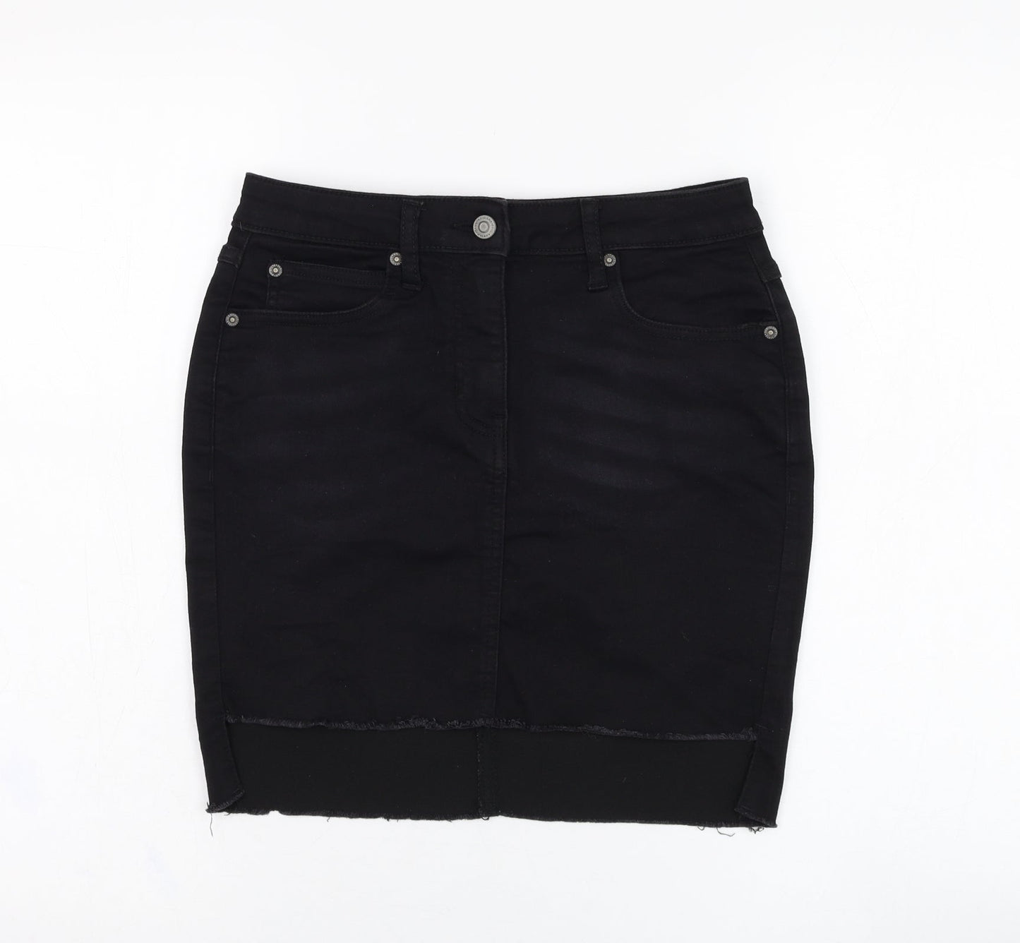 PARISIAN SIGNATURE Womens Black  Cotton Straight & Pencil Skirt Size 8   Zip