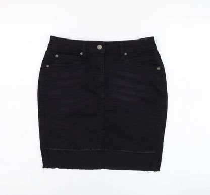 PARISIAN SIGNATURE Womens Black  Cotton Straight & Pencil Skirt Size 8   Zip