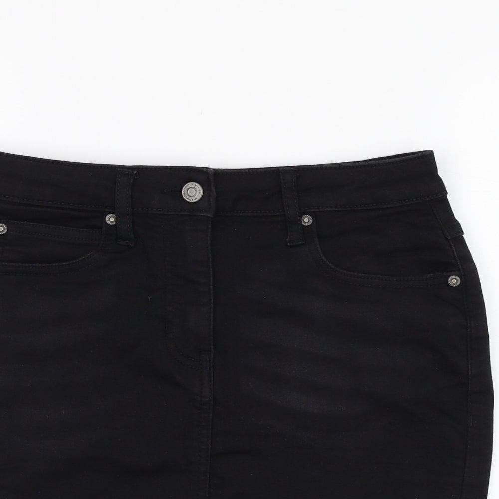 PARISIAN SIGNATURE Womens Black  Cotton Straight & Pencil Skirt Size 8   Zip