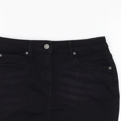 PARISIAN SIGNATURE Womens Black  Cotton Straight & Pencil Skirt Size 8   Zip