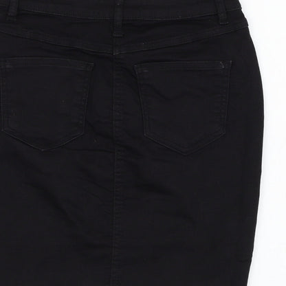 PARISIAN SIGNATURE Womens Black  Cotton Straight & Pencil Skirt Size 8   Zip