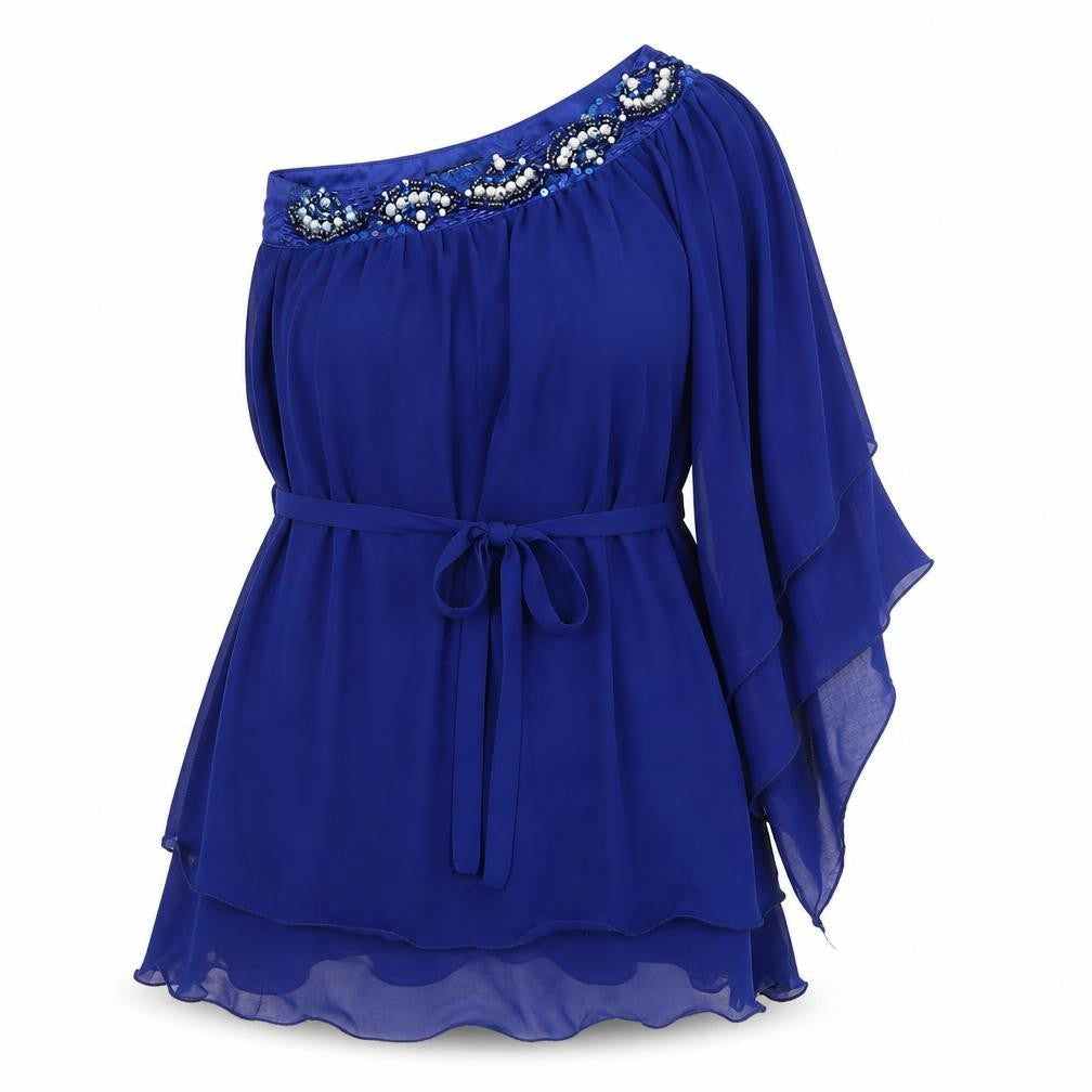 Womens UK Size 8 Quiz Blue Basic Blouse