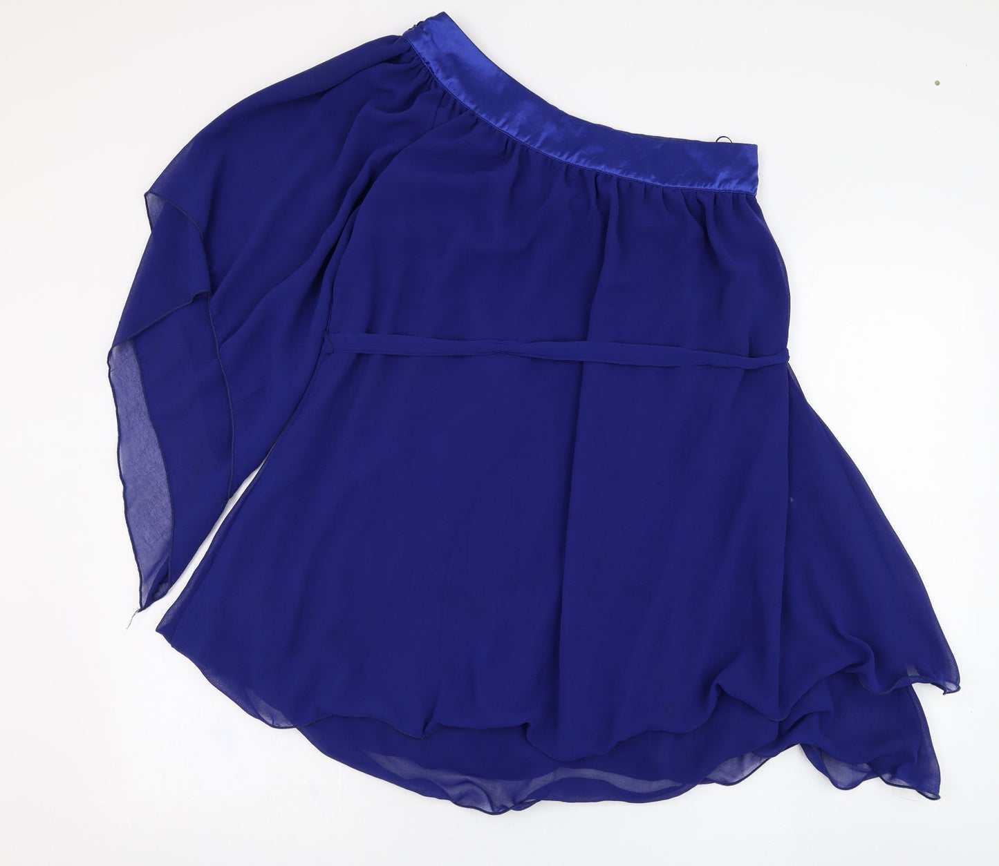 Quiz Womens Blue  Polyester Basic Blouse Size 8 One Shoulder