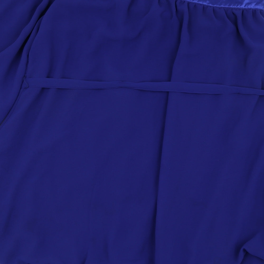 Quiz Womens Blue  Polyester Basic Blouse Size 8 One Shoulder