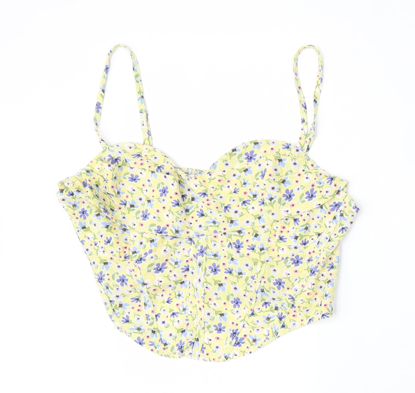 SheIn Womens Multicoloured Floral Polyester Basic Blouse Size L Round Neck