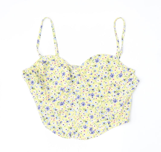 SheIn Womens Multicoloured Floral Polyester Basic Blouse Size L Round Neck