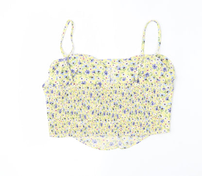 SheIn Womens Multicoloured Floral Polyester Basic Blouse Size L Round Neck