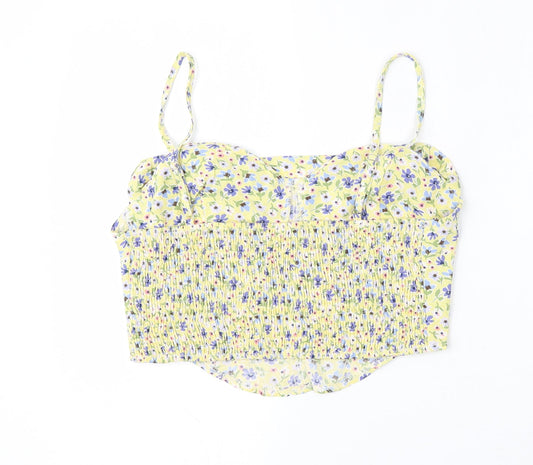 SheIn Womens Multicoloured Floral Polyester Basic Blouse Size L Round Neck