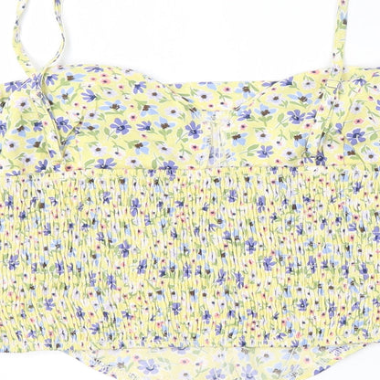 SheIn Womens Multicoloured Floral Polyester Basic Blouse Size L Round Neck