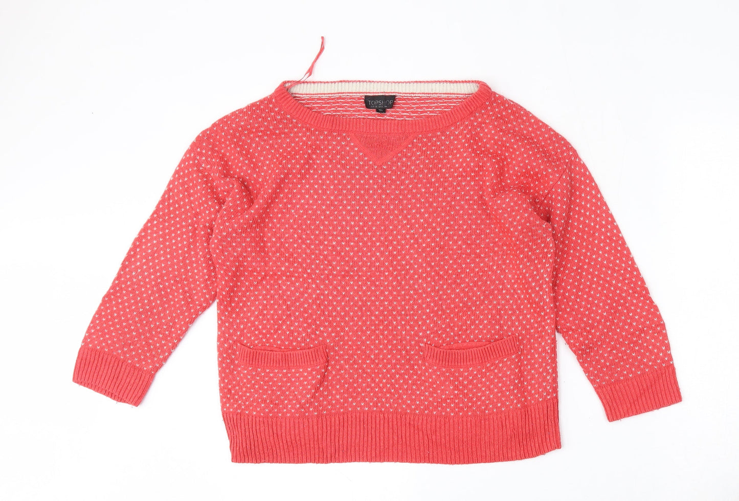 Womens UK Size 10 Topshop Red Pullover Jumper
