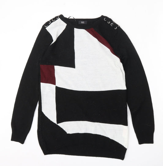 F&F Womens Multicoloured Round Neck  Acrylic Pullover Jumper Size 6