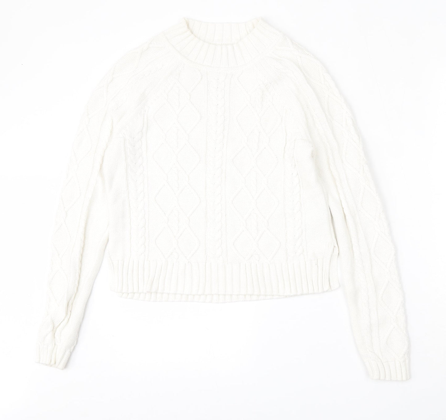 Gap Womens White Round Neck  Cotton Pullover Jumper Size XS