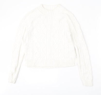 Gap Womens White Round Neck  Cotton Pullover Jumper Size XS