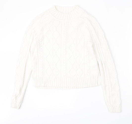 Gap Womens White Round Neck  Cotton Pullover Jumper Size XS