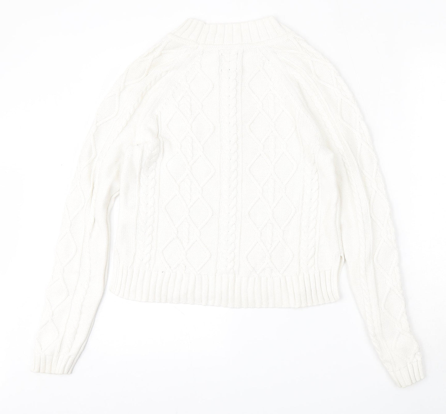 Gap Womens White Round Neck  Cotton Pullover Jumper Size XS