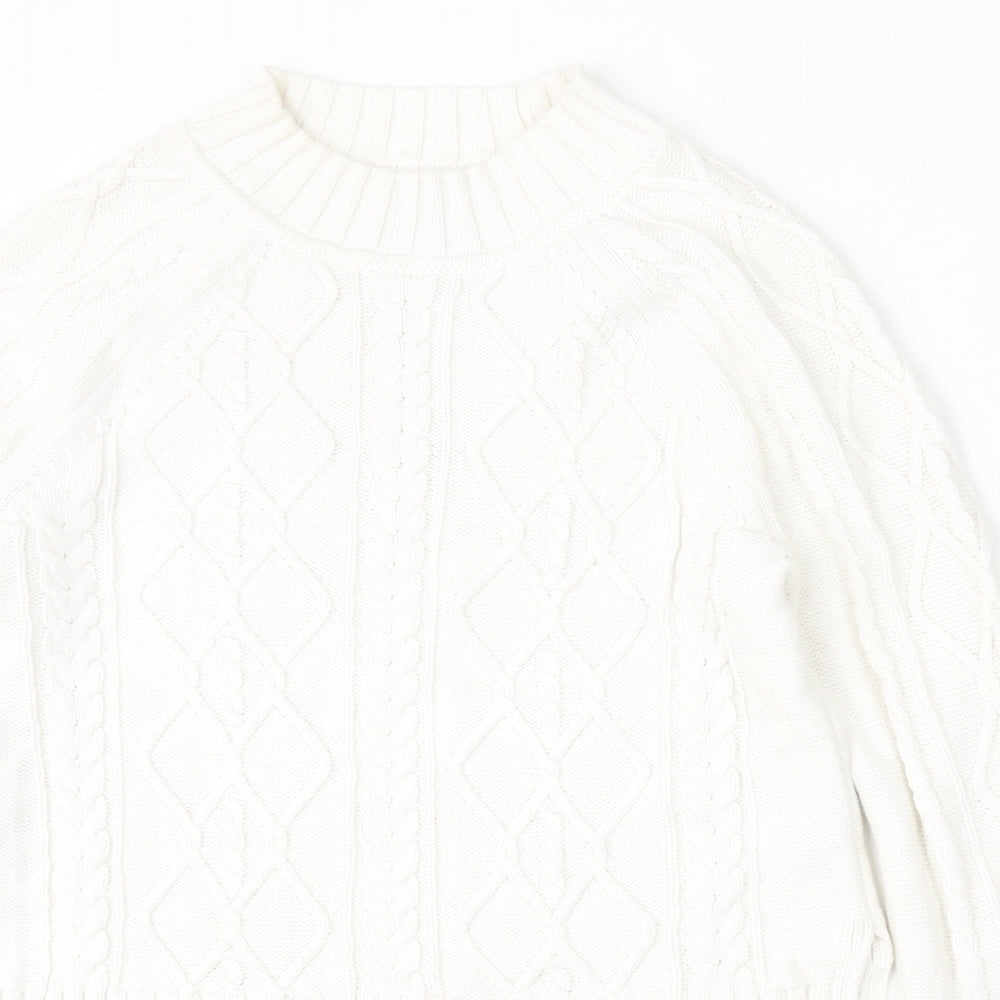 Gap Womens White Round Neck  Cotton Pullover Jumper Size XS