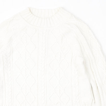 Gap Womens White Round Neck  Cotton Pullover Jumper Size XS