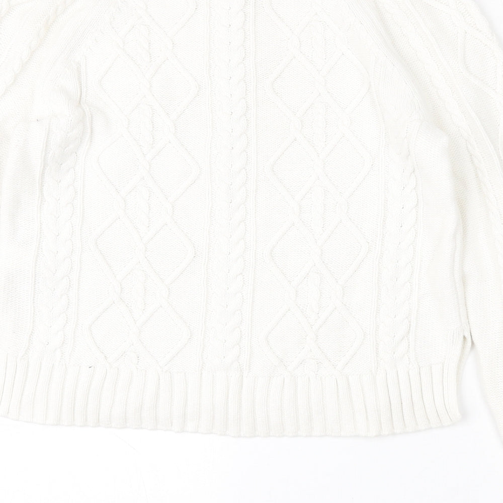 Gap Womens White Round Neck  Cotton Pullover Jumper Size XS