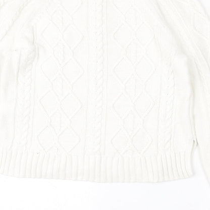 Gap Womens White Round Neck  Cotton Pullover Jumper Size XS