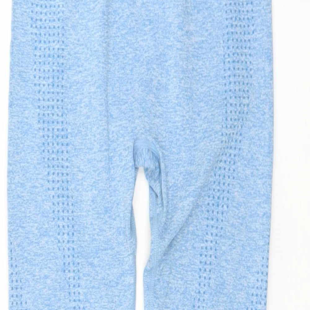 Preworn Womens Blue Flecked Polyimide Capri Leggings Size S L20.5 in Extra-Slim
