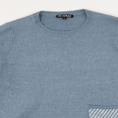 Picadilly Womens Blue Round Neck  Acrylic Pullover Jumper Size S