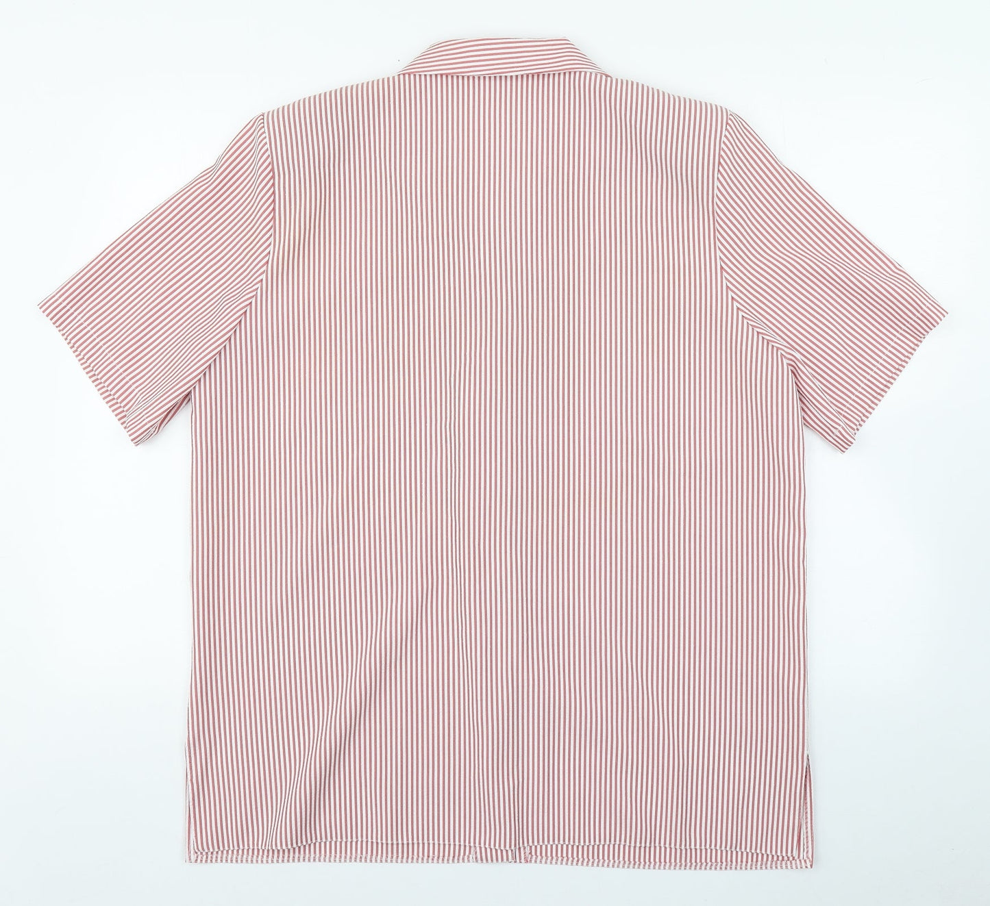 Boldgreen Womens Pink Striped Cotton Basic Button-Up Size L Collared