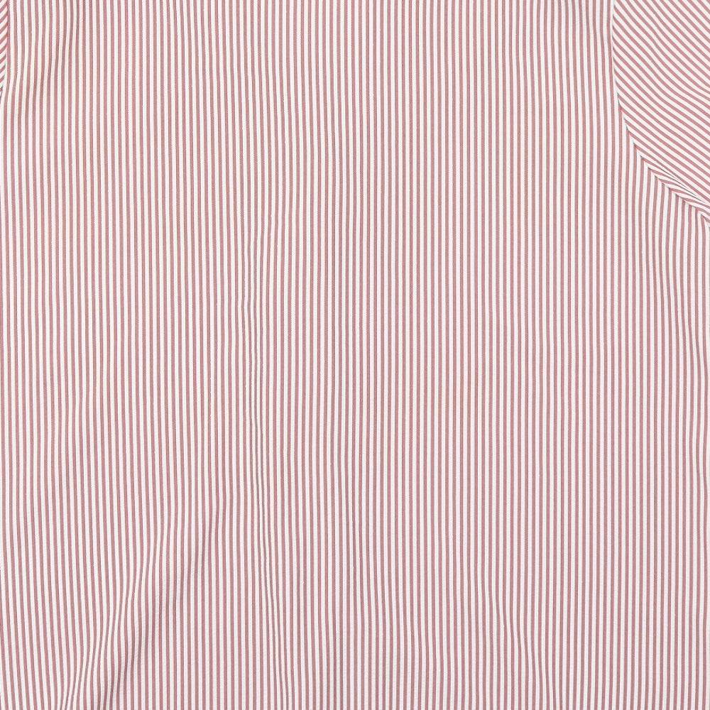 Boldgreen Womens Pink Striped Cotton Basic Button-Up Size L Collared
