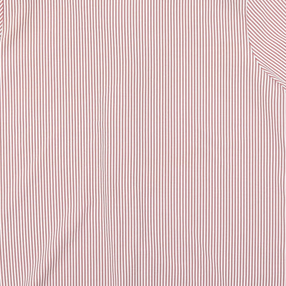 Boldgreen Womens Pink Striped Cotton Basic Button-Up Size L Collared