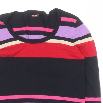Womens UK Size 14 Savoir Multicoloured Pullover Jumper