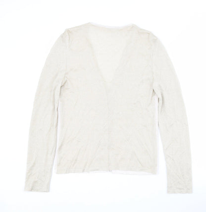Lil Womens Gold V-Neck  Viscose Cardigan Jumper Size M