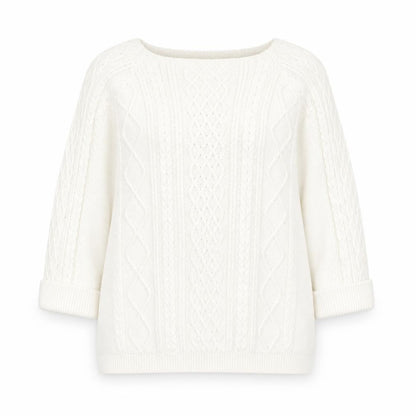 Womens UK Size M Tru Collection White Pullover Jumper